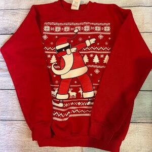 Boys large dabbing Santa crew neck sweatshirt